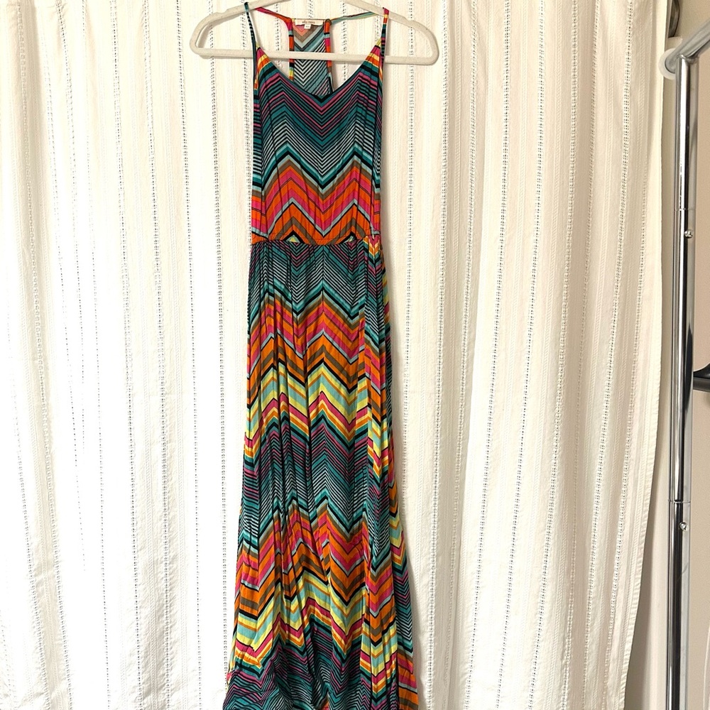 Ella Moss | Maxi Vibrant Chevron Maxi Dress | Rare find!